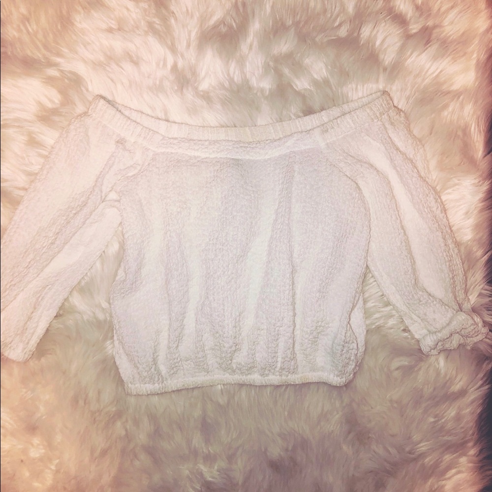 Forever 21; Off the shoulder; white crop top